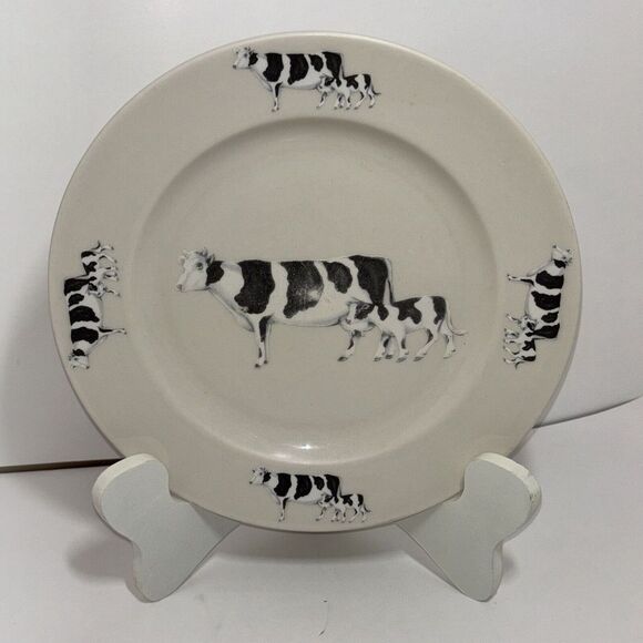 Vintage Homer Laughlin Dinner Plate Cow And Calf Farmhouse Theme 10 Inch - Picture 4 of 8